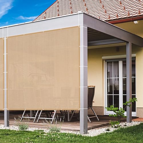 VICLLAX Sonnenschutztuch, 90 % Schattenstoff, Sichtschutz mit Ösen für Terrasse, Garten, Pergola, Überdachung, Carport, 2,3 x 3,6 m, Weizen von VICLLAX