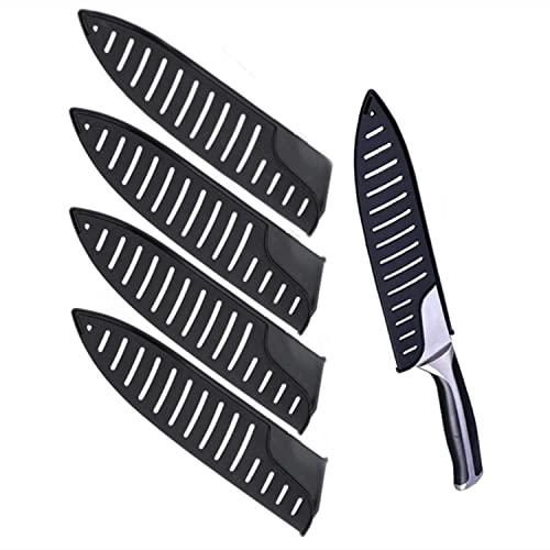 VICMAT 5 Stücke Klingenschützer Kunststoff Messerschutz, für Messer Kochmesser Küchenmesser Schutzhülle (Schwarz) von VICMAT