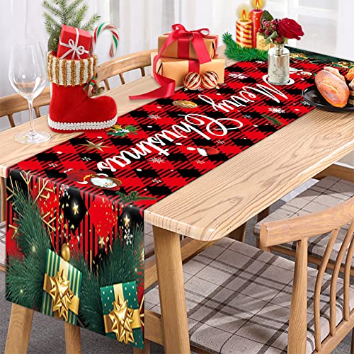 VICSOM Weihnachten Tischdecken, Tischläufer Weihnachten, Weihnachtsdeko Tisch, Abwaschbar Weihnachtstischdecken, Weihnachtstischläufer Dekorative für Zuhause Küche Party Thanksgiving Tischläufer Deko von VICSOM