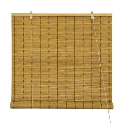 Victoria M. Bambusrollo Sonnenschutz Sichtschutz Rollo Seitenzugrollo, für Fenster und Türen, Blickdicht, 110 x 220 cm, Braun von Victoria M.