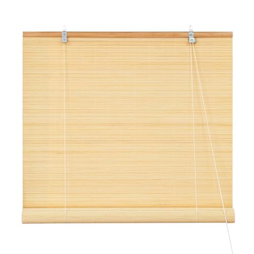 Victoria M. Bambusrollo Sonnenschutz Sichtschutz Rollo Seitenzugrollo, für Fenster und Türen, Blickdicht, 130 x 220 cm, Natur von Victoria M.