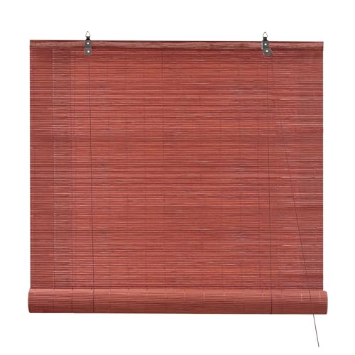 Victoria M. Bambusrollo Klemmfix Bambus Sichtschutz Rollo ohne Bohren Bambus Rollos Innen, für Fenster und Türen, 60 x 160 cm, Kirsche von Victoria M.