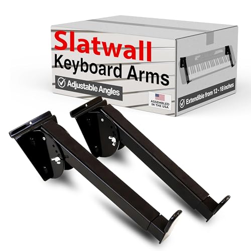 Victory Display Klavier-Keyboard-Ständer aus robustem Stahl, Wandhalterung mit Teleskoparmen (30,5 cm - 45,7 cm), Klavierständer, Keyboardhalter, Keyboardständer, Klavierständer, von VICTORY DISPLAY & STORE FIXTURE MFG