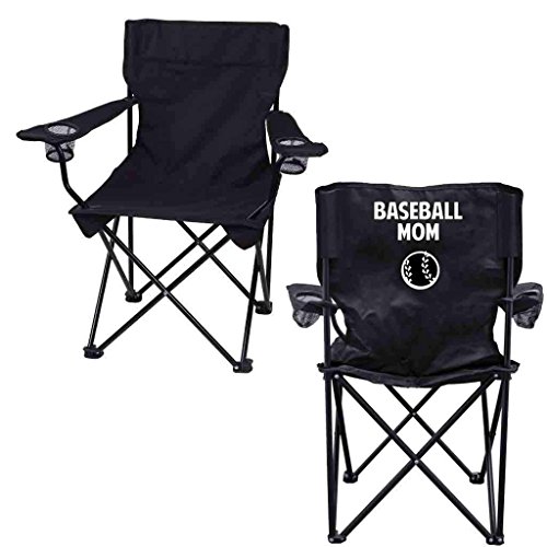 VictoryStore Outdoor Campingstuhl - Baseball Mom Schwarz Faltbarer Campingstuhl mit Tragetasche von VictoryStore