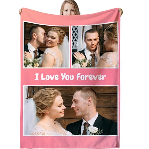 Personalisierte Decke,Decke mit Foto Personalisiert Decke mit Foto, Fotodecke mit Eigenem Foto,Kuscheldecke mit Foto,Decke Selbst Gestalten Foto,Personalisierte Geschenke fur Freundin,Mama,Papa von VICVIK