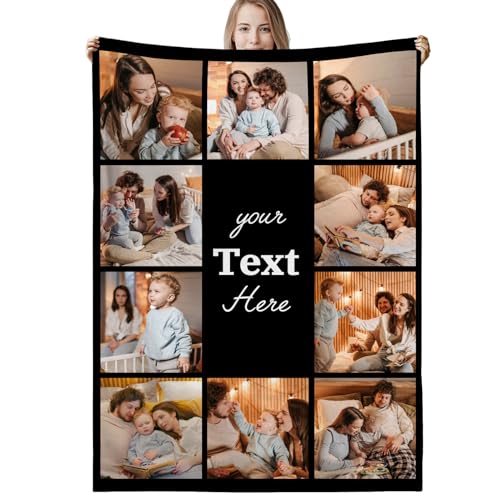 VICVIK Personalisierte Decke,Decke mit Foto Personalisiert Decke mit Foto, Fotodecke mit Eigenem Foto,Kuscheldecke mit Foto,Decke Selbst Gestalten Foto,Personalisierte Geschenke fur Freundin,Mama,Papa von VICVIK