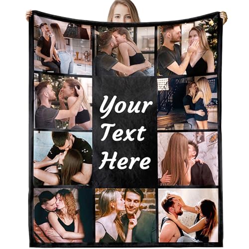 VICVIK Personalisierte Decke,Decke mit Foto Personalisiert Decke mit Foto, Fotodecke mit Eigenem Foto,Kuscheldecke mit Foto,Decke Selbst Gestalten Foto,Personalisierte Geschenke fur Freundin,Mama,Papa von VICVIK