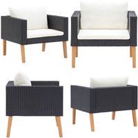 1-Sitzer-Gartensofa mit Auflagen Poly Rattan Schwarz - Einzelsofa - Gartensofa - Outdoor Möbel - Lounge Bereich - Rattan Gartenmöbel - Home & Living 1-Sitzer-Gartensofa mit Auflagen Poly Rattan Schwarz - Einzelsofa - Gartensofa - Outdoor Möbel - Lounge Bereich - Rattan Gartenmöbel - Home & Living von VIDAXL