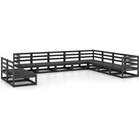 10-tlg. Garten-Lounge-Set Schwarz Massivholz Kiefer vidaXL 10-tlg. Garten-Lounge-Set Schwarz Massivholz Kiefer vidaXL von VIDAXL