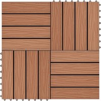 Terrassenfliesen 11Stk. Tief Geprägt wpc 30x30cm 1 qm Hellbraun Vidaxl Braun von BONNEVIE