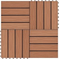 Terrassenfliesen 11Stk. Tief Geprägt wpc 30x30cm 1 qm Hellbraun Vidaxl von VIDAXL
