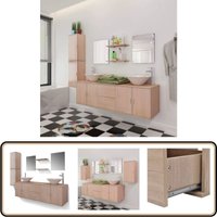 Vidaxl - 11-tlg. Badmöbel-Set mit Waschbecken und Wasserhahn Beige - Badezimmersatz - Badmöbel - Wascht Tisch - Spiegelschrank - Wandregal Vidaxl - 11-tlg. Badmöbel-Set mit Waschbecken und Wasserhahn Beige - Badezimmersatz - Badmöbel - Wascht Tisch - Spiegelschrank - Wandregal von VIDAXL