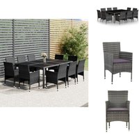 Vidaxl - 11-tlg. Garten-Essgruppe Poly Rattan Grau - Gartensessel - Gartentisch - Outdoor Möbel - Gartenmöbelset - Rattan Gartenmöbel Vidaxl - 11-tlg. Garten-Essgruppe Poly Rattan Grau - Gartensessel - Gartentisch - Outdoor Möbel - Gartenmöbelset - Rattan Gartenmöbel von VIDAXL
