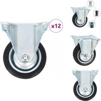 12 Stk. Bockrollen 75 mm - Bockrolle - Bockrollen - Bockrad - Bockräder von VIDAXL