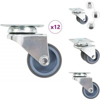 Vidaxl - 12 Stk. Lenkrollen mit Zwillingsrad 50 mm - Lenkrolle - Lenkrollen - Schwenkrolle - Schwenkrollen von VIDAXL