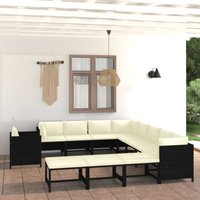 12-tlg. Garten-Lounge-Set mit Kissen Poly Rattan Schwarz - Vidaxl 12-tlg. Garten-Lounge-Set mit Kissen Poly Rattan Schwarz - Vidaxl von VIDAXL
