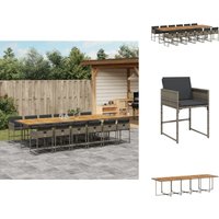 13-tlg. Garten-Essgruppe mit Kissen Grau Poly Rattan - Gartentisch - Esstisch - Gartenmöbel Set - Outdoor Möbel - Terrassenmöbel 13-tlg. Garten-Essgruppe mit Kissen Grau Poly Rattan - Gartentisch - Esstisch - Gartenmöbel Set - Outdoor Möbel - Terrassenmöbel von VIDAXL