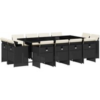 13-tlg. Garten-Essgruppe mit Kissen Schwarz Poly Rattan Vidaxl 13-tlg. Garten-Essgruppe mit Kissen Schwarz Poly Rattan Vidaxl von VIDAXL