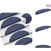 Vidaxl - 15 Stk. Selbstklebende Treppenmatten Nadelvlies 56x17x3cm Blau - Stufenmatte - Treppenmatte - Treppenschutz - Laufband - Trittsicherheit von VIDAXL