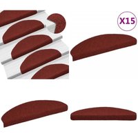 15-tlg Selbstklebende Treppenmatten Nadelvlies 65x21x4cm Rot - Stufenmatte - Treppenmatte - Treppenschutz - Rutschfeste Matte - Nadelvlies - Home & von VIDAXL