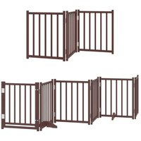 15-tlg. Hundetor mit Tür Faltbar Braun 750 cm Pappelholz vidaXL von VIDAXL