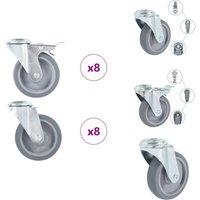 16 Stk. Lenkrollen mit Rückenloch 100 mm - Lenkrolle - Lenkrollen - Schwenkrolle - Schwenkrollen von VIDAXL