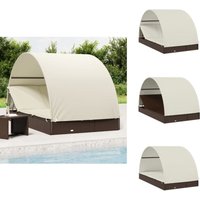 2-Personen-Sonnenliege mit Dach Braun 211x112x140 Poly Rattan - Sonnenliege - Gartenmöbel - Loungemöbel - Outdoor Möbel - Pool Accessoire 2-Personen-Sonnenliege mit Dach Braun 211x112x140 Poly Rattan - Sonnenliege - Gartenmöbel - Loungemöbel - Outdoor Möbel - Pool Accessoire von VIDAXL