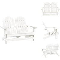 2-Sitzer Adirondack-Gartenbank Massivholz Tanne Weiß - Holz Gartenstuhl - Tannenholzgartenmöbel - Gartenbank - Adirondack Sessel - Gartenlounge von VIDAXL