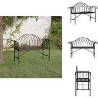 2-Sitzer-Gartenbank 128 cm Schwarz Stahl - Gartenbank - Metall Gartenbank - 2er Gartenbank - Schwarze Gartenbank - Stahll Gartenbank von VIDAXL