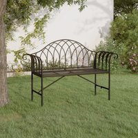 vidaXL 2-Sitzer-Gartenbank 128 cm Schwarz Stahl von VIDAXL