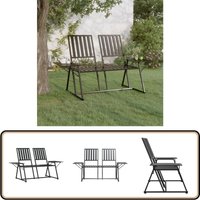 2-Sitzer-Gartenbank 165 cm Schwarz Stahl - Gartenzitmöbel - Gartenbank - Metall Gartenbank - 2er Gartenbank - Schwarze Gartenbank 2-Sitzer-Gartenbank 165 cm Schwarz Stahl - Gartenzitmöbel - Gartenbank - Metall Gartenbank - 2er Gartenbank - Schwarze Gartenbank von VIDAXL