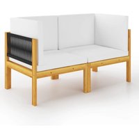 2-Sitzer-Gartenbank mit Kissen Massivholz Akazie Vidaxl von VIDAXL