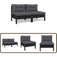 2-Sitzer-Gartensofa mit Kissen Schwarz Massivholz Kiefer - Gartensofa - Kiefernholzmöbel - Outdoor Möbel - Balkonmöbel - Terrassenmöbel 2-Sitzer-Gartensofa mit Kissen Schwarz Massivholz Kiefer - Gartensofa - Kiefernholzmöbel - Outdoor Möbel - Balkonmöbel - Terrassenmöbel von VIDAXL