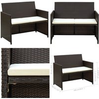 2-Sitzer-Gartensofa mit Polstern Braun Poly Rattan - Gartensofa - Outdoor Möbel - Balkonmöbel - Rattan Gartenmöbel - Polyrattan Sofa - Home & Living 2-Sitzer-Gartensofa mit Polstern Braun Poly Rattan - Gartensofa - Outdoor Möbel - Balkonmöbel - Rattan Gartenmöbel - Polyrattan Sofa - Home & Living von VIDAXL