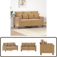 2-Sitzer-Sofa Braun 120 cm Samt - Samtsofa - Wohnlandschaft - 2er Sofa - Braunes Sofa - Couch Braun von VIDAXL