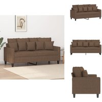 2-Sitzer-Sofa Braun 140 cm Stoff - Couch - 2-Sitzer Sofa - Wohnlandschaft - Ledercouch - Samtcouch 2-Sitzer-Sofa Braun 140 cm Stoff - Couch - 2-Sitzer Sofa - Wohnlandschaft - Ledercouch - Samtcouch von VIDAXL