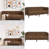 2-Sitzer Sofa Braun Kunstleder Wildleder-Optik - 2-Sitzer Sofa - Wohnlandschaft - Lederlook - Braun - Gemütlich - Home & Living von VIDAXL