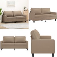 2-Sitzer-Sofa Cappuccino-Braun 140 cm Kunstleder - Couch - 2-Sitzer Sofa - Ledercouch - Wohnzimmersofa - Design Sofa - Home & Living von VIDAXL