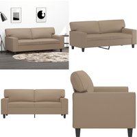 2-Sitzer-Sofa Cappuccino-Braun 140 cm Kunstleder - Couch - 2er Sessel - Wohnzimmersofa - Ledercouch - Designcouch - Home & Living von VIDAXL