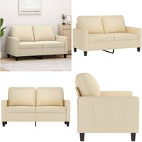 Vidaxl - 2-Sitzer-Sofa Creme 120 cm Stoff - Couch - 2-Sitzer Sofa - Wohnzimmersofa - Creme Sofa - Polstercouch - Home & Living Vidaxl - 2-Sitzer-Sofa Creme 120 cm Stoff - Couch - 2-Sitzer Sofa - Wohnzimmersofa - Creme Sofa - Polstercouch - Home & Living von VIDAXL