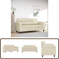 2-Sitzer-Sofa Creme 140 cm Kunstleder - 2-Sitzer Sofa - Cremefarbenes Sofa - Lederlook Sofa - Wohnzimmersofa - Gemütliches Sofa von VIDAXL