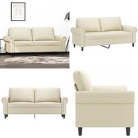2-Sitzer-Sofa Creme 140 cm Kunstleder - 2-Sitzer Sofa - Cremefarbenes Sofa - Lederlook Sofa - Wohnzimmersofa - Modernes Sofa - Home & Living 2-Sitzer-Sofa Creme 140 cm Kunstleder - 2-Sitzer Sofa - Cremefarbenes Sofa - Lederlook Sofa - Wohnzimmersofa - Modernes Sofa - Home & Living von VIDAXL