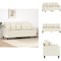 2-Sitzer-Sofa Creme 140 cm Samt - 2-Sitzer-Sofa - 2-Sitzer-Sofas - Sofa - Couch von VIDAXL