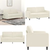 2-Sitzer-Sofa Creme 140 cm Samt - Samtsofa - Wohnlandschaft - 2er Sofa - Creme Sofa - Modernes Sofa - Home & Living 2-Sitzer-Sofa Creme 140 cm Samt - Samtsofa - Wohnlandschaft - 2er Sofa - Creme Sofa - Modernes Sofa - Home & Living von VIDAXL