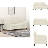 2-Sitzer-Sofa Creme 140 cm Samt - Samtsofa - Wohnlandschaft - 2er Sofa - Creme Sofa - Modernes Sofa 2-Sitzer-Sofa Creme 140 cm Samt - Samtsofa - Wohnlandschaft - 2er Sofa - Creme Sofa - Modernes Sofa von VIDAXL