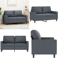 2-Sitzer-Sofa Dunkelgrau 120 cm Samt - Samtsofa - Wohnzimmersofa - 2er Sofa - Grau Sofa - Modernes Sofa - Home & Living von VIDAXL