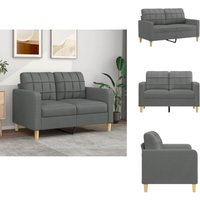 2-Sitzer-Sofa Dunkelgrau 120 cm Stoff - Couch - 2-Sitzer Sofa - Wohnzimmersofa - Grau Sofa - Modernes Sofa von VIDAXL