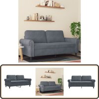 2-Sitzer-Sofa Dunkelgrau 140 cm Samt - Samtsofa - Wohnzimmersofa - 2-Sitzer Sofa - Grau Sofa - Modernes Sofa von VIDAXL
