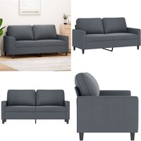 2-Sitzer-Sofa Dunkelgrau 140 cm Samt - Samtsofa - Wohnzimmersofa - 2er Sofa - Grau Sofa - Modernes Sofa - Home & Living von VIDAXL