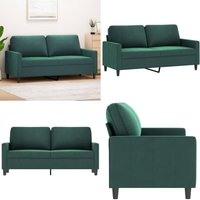 2-Sitzer-Sofa Dunkelgrün 140 cm Samt - Samtsofa - Wohnzimmersofa - 2er Sofa - Dunkelgrünes Sofa - Modernes Sofa - Home & Living von VIDAXL